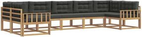 vidaXL Loungehoekbank 7-delig Blanc et Anthracite Bois d'acacia