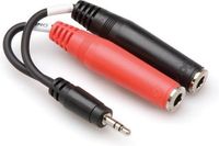 Hosa Technology YMP-137 3.5mm M 2x 6.35mm FM Zwart, Rood kabeladapter/verloopstukje