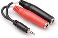 Hosa Technology YMP-137 3.5mm M 2x 6.35mm FM Zwart, Rood kabeladapter/verloopstukje