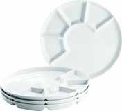 Mäser Fonduetborden set van 4 24 cm, porselein, wit