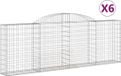 vidaXL Gabions - 6 pièces - voûté - 300x30x100/120 cm - fer