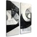 Set de tableaux sur toile abstraction géométrique noir et blanc 2 x 20x40