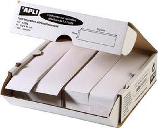 Agipa frankeeretiket, 170 x 45 mm, wit