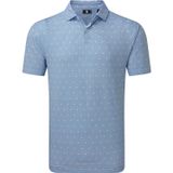 FootJoy Polo Geometrische Lisle, bleu clair/blanc