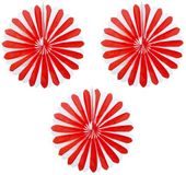 Merkloos / Sans marque Fest-Dekor Gmbh Set van 3 decoratiewaaier rood/wit 35 cm