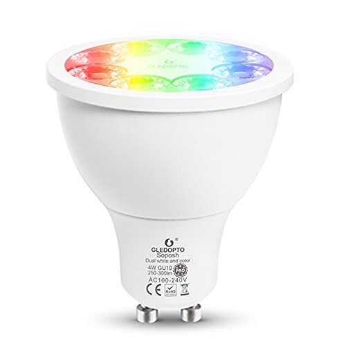 Gledopto Pro serie ZigBee lampen E27, E14, Gu10, Mr16, Gu5.3 met RGB-CCT kleurverandering warmwit en koudwit in één voor gateways en hubs (Gu10 4W)