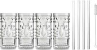 Royal Leerdam 4x Cocktailglazen / Mai Tai glazen transparant 490 ml - Inclusief 4x glazen herbruikbare rietjes
