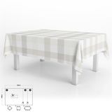 ORYX Tafelkleed, rechthoekig, geruit, beige, waterdicht, vuilafstotend, pvc, 140 x 250 cm