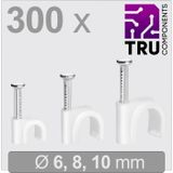 TRU COMPONENTS TRU COMPONENTS T24CA126 Spijkerclip TC-13448456 Bundel-Ø (bereik) 3 tot 10 mm Wit 300 stuk(s)