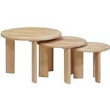 Tables basses gigognes 3 pcs table de salon table de café noir bois de manguier massif