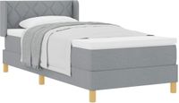 vidaXL Boxspring bed met hoofdeinde Lichtgrijs Stof 190 x 90 cm