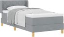 vidaXL Boxspring bed met hoofdeinde Lichtgrijs Stof 190 x 90 cm