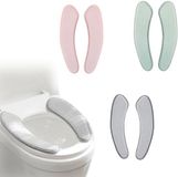 Merkloos / Sans marque Zefra B.V. Warme Toiletbril hoes - Winter pluche toiletbrilkussen - 3 Paar - Grijs
