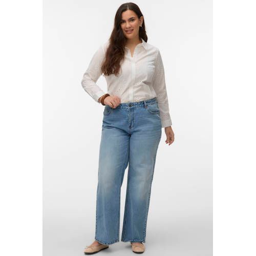 VERO MODA CURVE Vmcmari Tessa Hr Wide Jeans Mix Cur high waist wide leg jeans blauw
