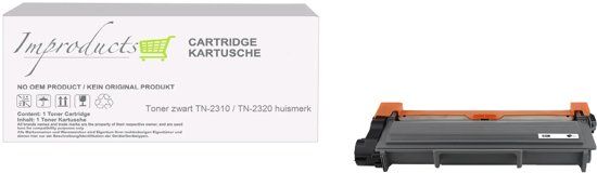 Improducts Â® Huismerk Toner Alternatief Brother TN2320 TN-2320 / TN2310 TN-2310 zwart hoge inhoud