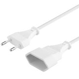 PremiumCord kpsm5w verlengkabel 230V 5m, Euro verlenging met Euro stekker en stopcontact, voedingskabel verlenging voor 230V, stopcontact, kleur wit