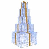 VidaXL Boîtes cadeaux de Noël à LED empilables 250 LED bleu 56 x 56 x 120 cm