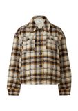 s.Oliver Vrouwen Indoor-Jacke Beige Geruit Polyester Regular Fit Lange Mouw Klassieke kraag Knopen
