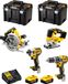 DeWALT set DWK403 (DCD796 + DCF887 + DCS334 + DCS570 + 2 x 5,0 Ah accu's + DCB115 lader + 2 x TSTAK VI opbergkoffers)