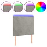 VidaXL Hoofdeind & Voeteind Licht Grijs Polyester/Hout 800 mm x 50 mm x 1180-1280 mm