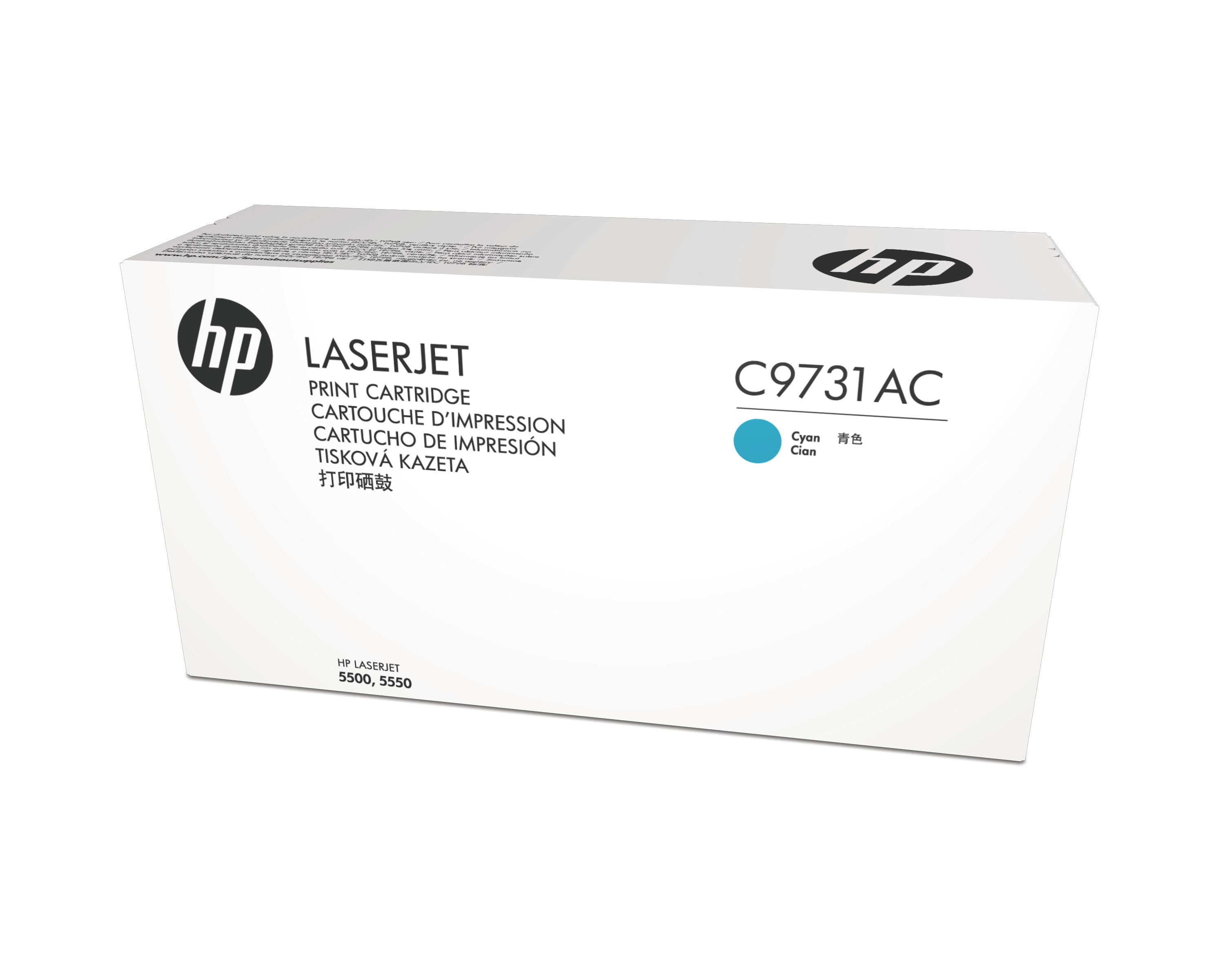 HP C9731AC Cyan Toner Cartridge - 12000 Pages - Compatible with HP Color LaserJet 5500/5550