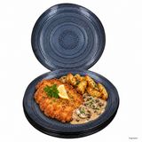 MamboCat 6-delige set OXY Blau Bord Ø27cm met stippenrelief van glas