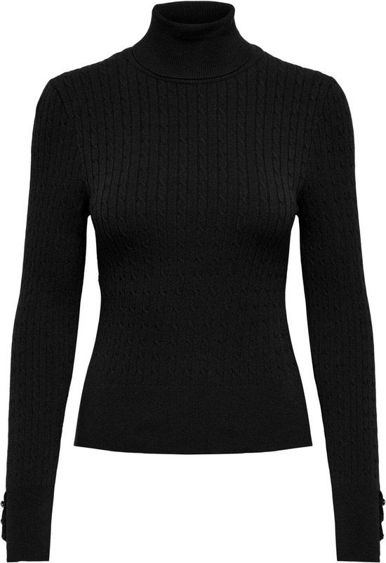 ONLY ONLLORELAI LS Cable Rollneck Knt Trui - Zwart - Maat L