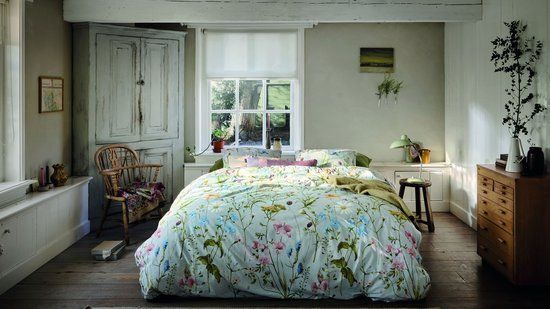 Ariadne at Home Bloom dekbedovertrek - Tweepersoons - 200 x 200/220 cm - Blauw