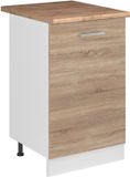 Vicco Keukenonderkast R-Line, Sonoma/Wit, 50 cm goudkleurig eiken werkblad