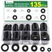 135 Bolatus 135 stuks roestvrijstalen platte sluitringen in 6 maten M4, M5, M6, M8, M10, M12, voor schroeven en moeren