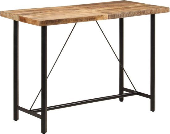 vidaXL Bartafel 150x70x107 cm massief mangohout en ijzer