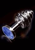 Dolce Piccante Buttplug Jewellery Small Silver Ribbed Blue