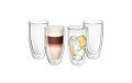 Gerlach 1760 Dubbelwandige glazen, set van 4, thermoglazen, 350 ml, koffieglazen, theeglazen, latte macchiato, glazen Flow
