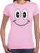 Bellatio Decorations Verkleed T-shirt voor dames - Smile / Emoticon - licht roze - carnaval - feestkleding XS