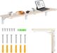 Maclean Inklapbare plank / bureau - opklapbaar - 100x20 cm, max. 50 kg, MC-129 WD - Bruin en Wit