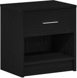 vidaXL Nachtkastje met lade 39x28x41 cm zwart