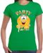 Bellatio Decorations Verkleed t-shirt voor dames - groen - party time emoji - themafeest XL