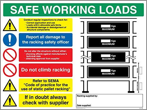 Viking Signs Safe Working Load Racking Sign - 400x300mm