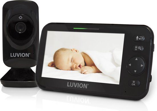 LUVION Icon Deluxe Black - Babyfoon met Camera - Premium Baby Monitor - Zwart