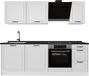 Vicco Complete keukeneenheid R-Line, Wit landelijk/Wit, 220 cm antraciet werkblad