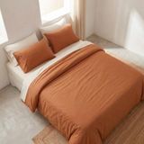 GAMUSI Dekbedovertrekset 100% Katoen – Tegel – 180 x 220 cm