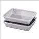 Casserole vapeur en acier inoxydable 304 - Casserole vapeur rectangulaire avec couvercle - Convient aux ragoûts et aux cous de canard - Fond plat - 25,5 x 19,5 x 5,5 cm - 1 pièce
