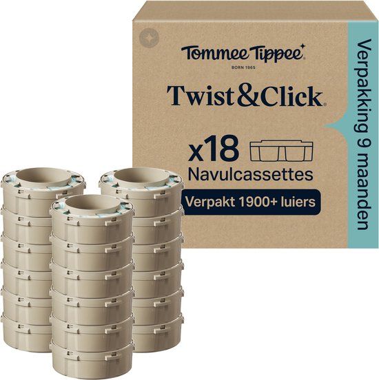 Tommee Tippee Twist & Click Navulcassettes - 18 stuks
