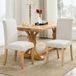 Lot de 2 chaises de salle à manger en lin beige – dossier haut – pieds en bois massif hévéa – ergonomique – charge 120 kg – 45x56x95 cm