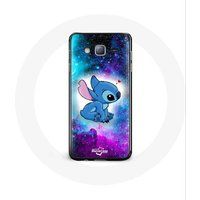 Maniacase Etui voor Samsung Galaxy J3 2016 Stitch Ohana Gekleurde ruimte citaat