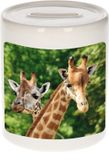 Bellatio Decorations Shoppartners Bv Dieren giraffe foto spaarpot 9 cm jongens en meisjes - Cadeau spaarpotten giraffe giraffen liefhebber