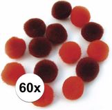 Rayher hobby materialen pompons - 60 stuks - Rood - 15 mm