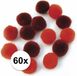 Rayher hobby materialen pompons - 60 stuks - Rood - 15 mm