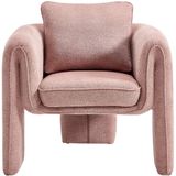 Vente-unique Fauteuil van roze stof JOLIPIA