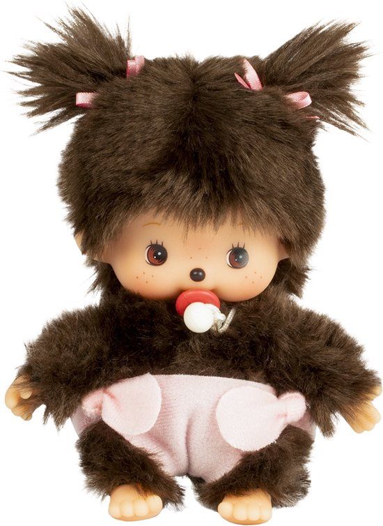 Monchhichi Bebichhichi Meisje 16 cm - Pluche Pop - Multikleur